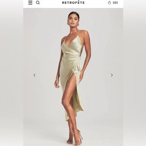 NWT SER.O.YA Emma Silk Dress in Sage | Size S